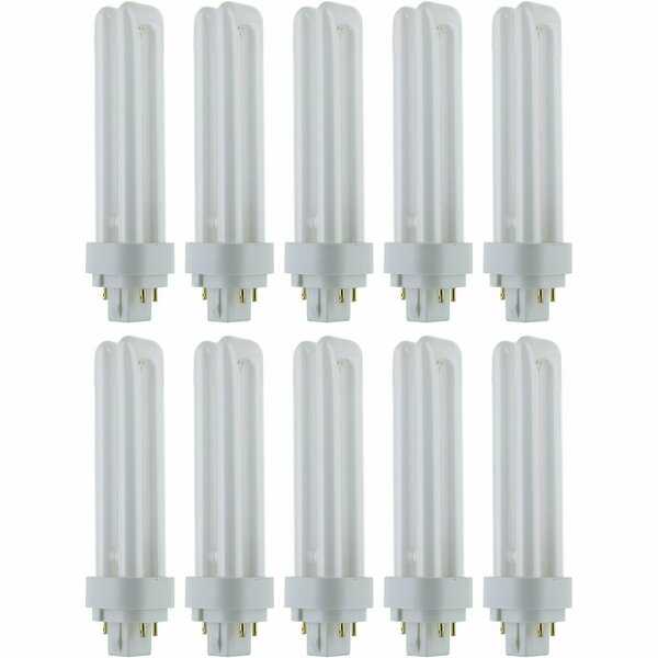Sunlite PLD18/E/SP35K 3500K Fluorescent 18W PLD Double U-Shaped Twin Tube CFL Bulbs w/4-Pin G24q-2, 10PK 40546-SU